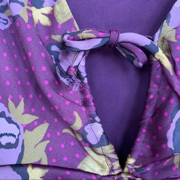 Free People Morning Light Long Sleeve Mini Floral Dress Size 8 - Picture 6 of 12